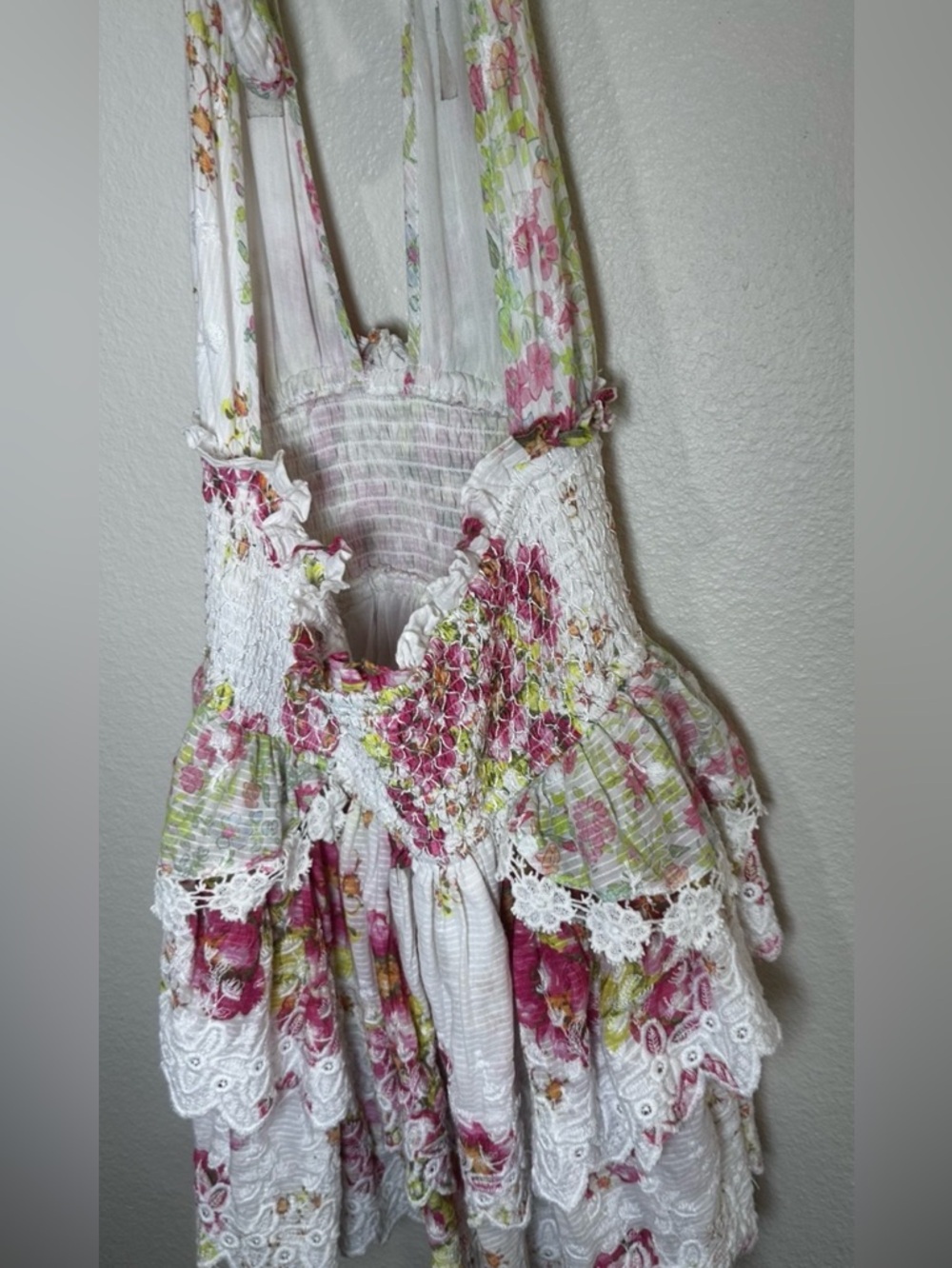 LoveShackFancy Deanna Halter Mini Dress Size
Small pink/white floral - Picture 3 of 8